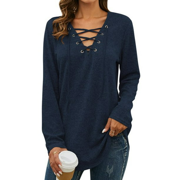 Womens Ladies Solid Sleevless V-Neck Front Criss Cross Shirt Pullover Tops 